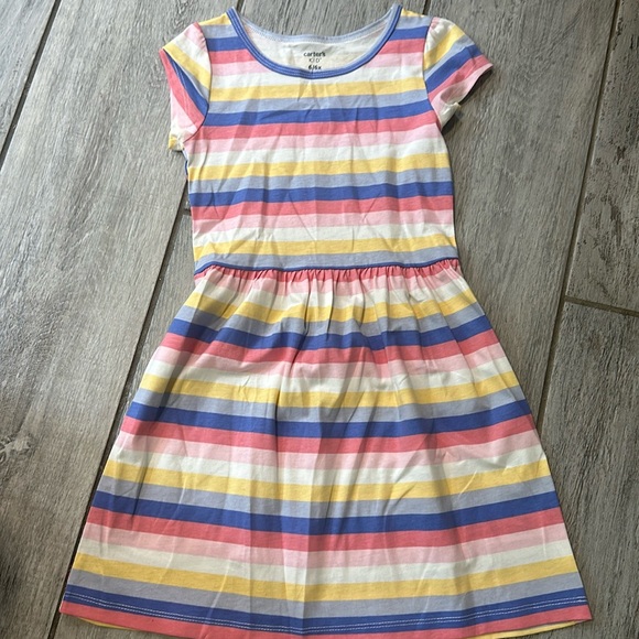 Carters Rainbow Stripe Dress Size 6/6X NWOT - Picture 1 of 2